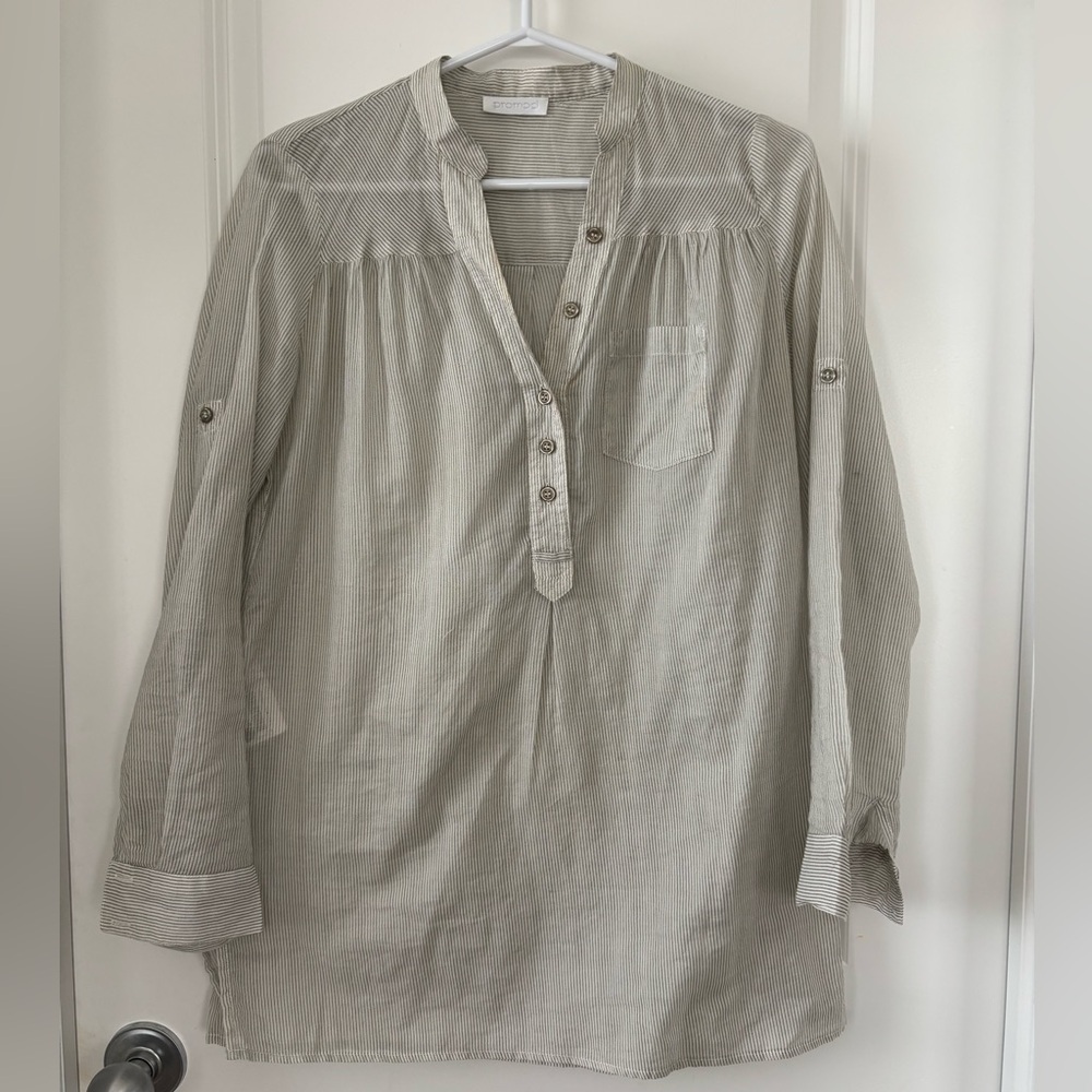 Promod Grey Striped Shirt